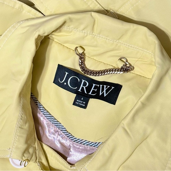 NEW J‎ CREW Butter Yellow Recycled Nylon Oversized Double Breasted Trench Coat 6 - Picture 4 of 8